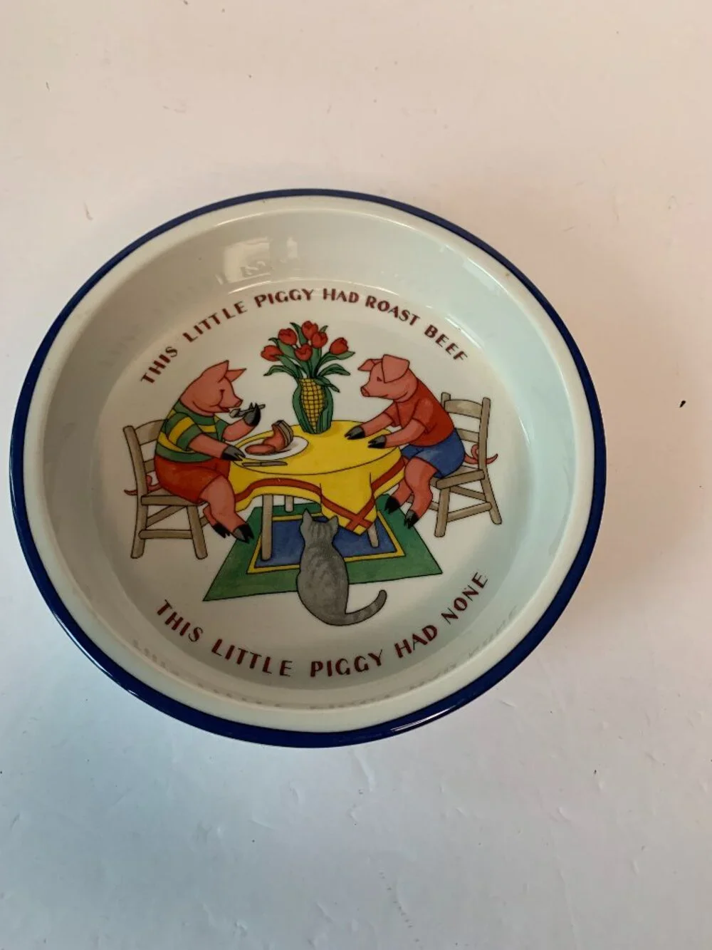 VINTAGE TIFFANY & CO FIVE LITTLE PIGS KIDS BOWL MADE IN JAPAN 1992  The 1992